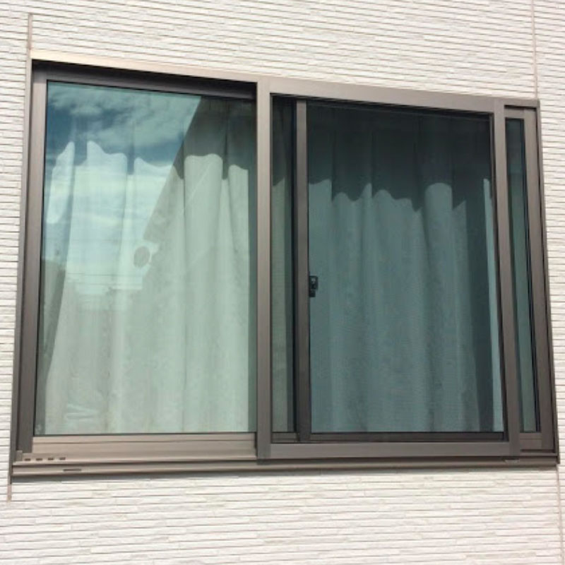 大磯町エリア戸建て複層遮熱ガラス泥棒被害によるガラスの割れかえ修理と障子窓のサッシの交換工事アフタ画像